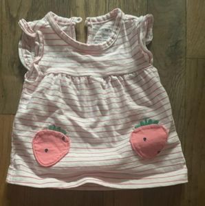 Dress. Color- white and pink. Size- 0-3 month